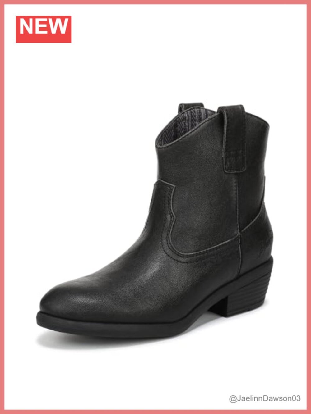 Western Ankle Booties Faux Suede Pointed Toe Block Heel Slip-On Festival